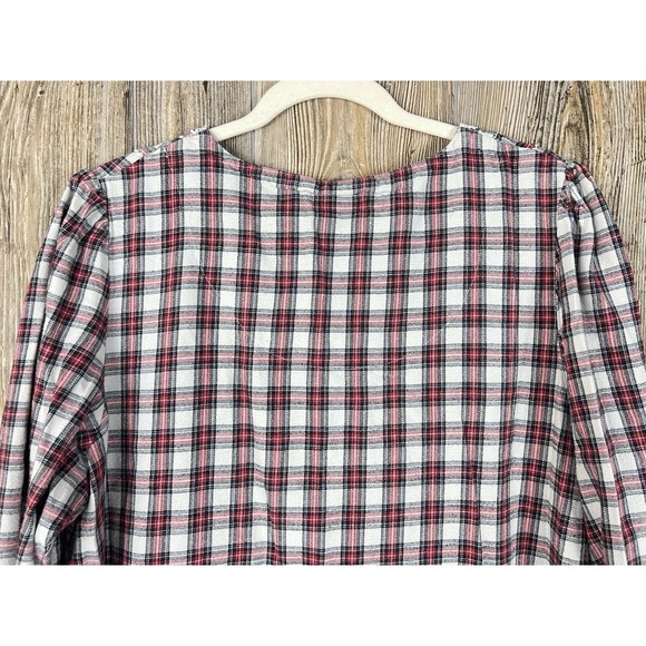 Aria XL Plaid Flannel Nightgown 1/4 Button Cottagecore Grandmacore Warm Cozy - Picture 6 of 11